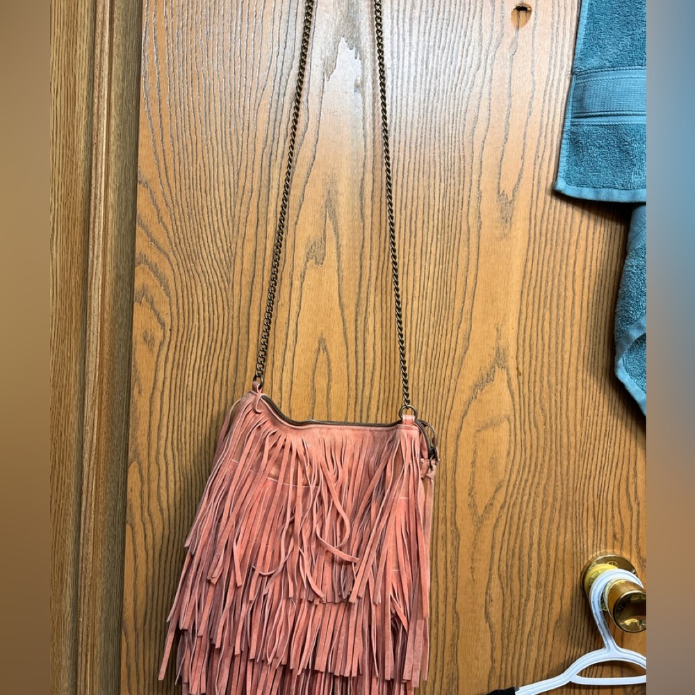 Ladies Pink Fringe Purse